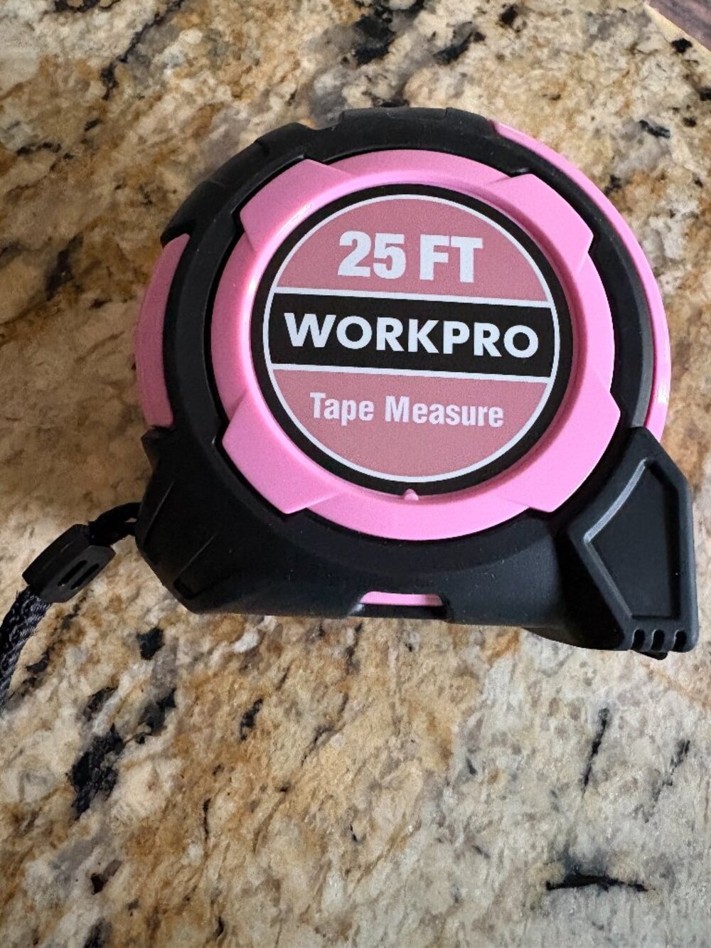 NWT WORKPRO 25' Pink Retractable Tape Measure 1/8 Fractions Easy Read